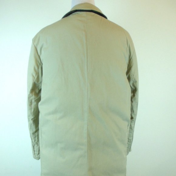 CALVIN KLEIN PUFFER reversible Brown Tan long COAT down filled L cozy - Picture 8 of 9